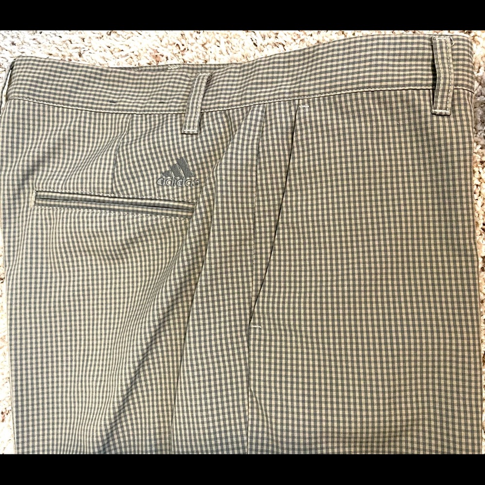 Adidas Golf Pants Tan Black Check 34 x 34
